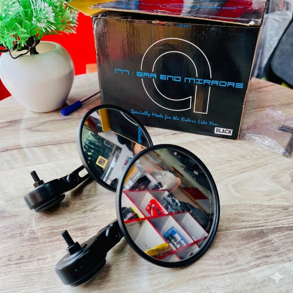 Bar End Mirrors, universal motorcycle accessory – photo 6